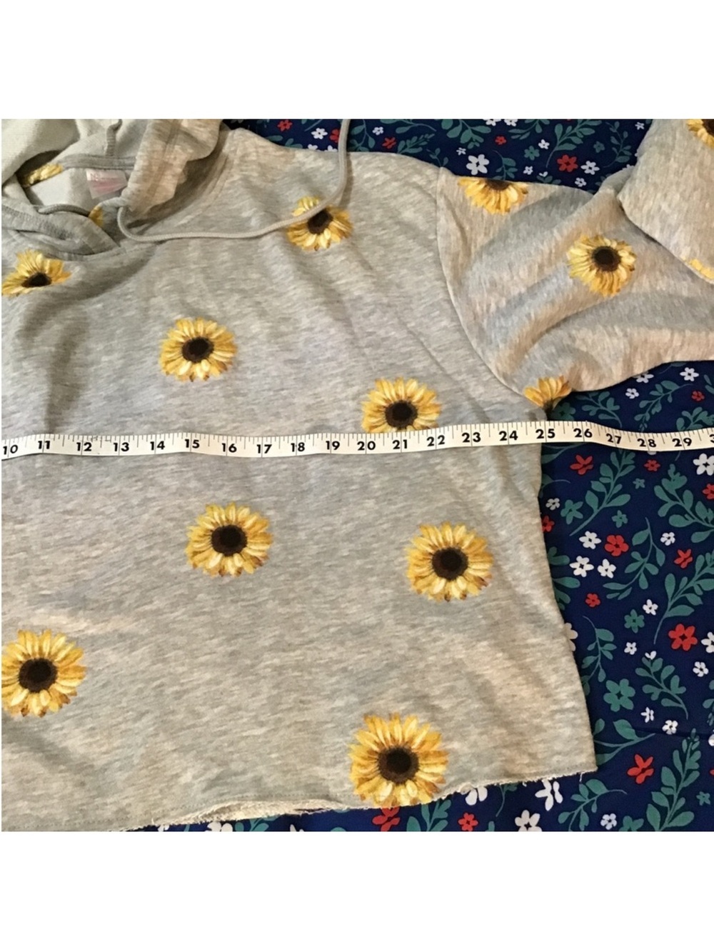NWT No Boundaries floral sunflower Gray Hoodie sweatshirt xxl - Picture 6 of 9